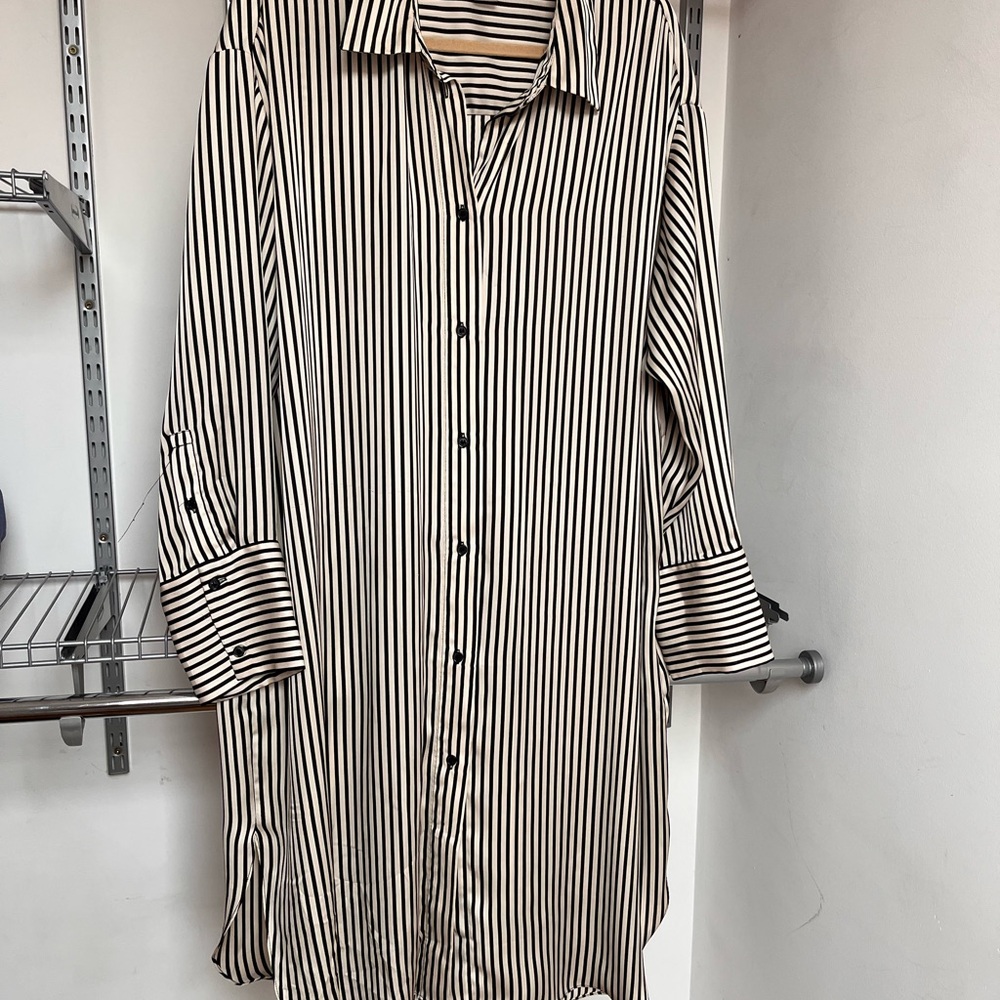 H&M Black and White Striped Shirt